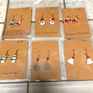 Christmas earrings 6 pairs